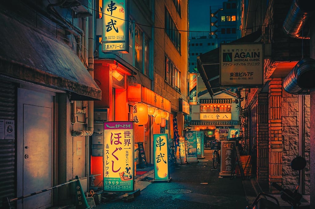 Neon Lights by Night by Anthony Presley / Pen ペン